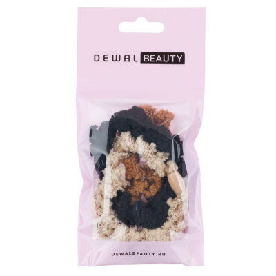 Резинки для волос Dewal Beauty, цвет бежевый/коричневый/черный (3шт.).