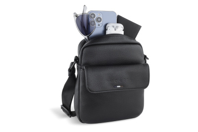 Сумка наплечная мужская BUGATTI РИКО | RICO, черный, полиуретан, 19 x 7 x 21 см