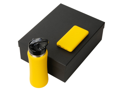 Подарочный набор с бутылкой для воды и повербанком С2, 10000 mAh, желтый , размер 10000 mAh