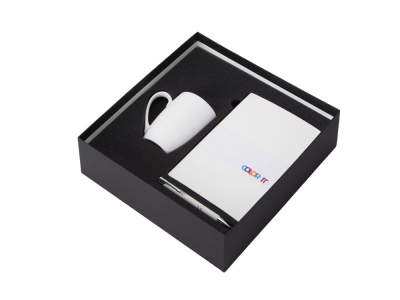 Подарочный набор с блокнотом С2, металлической ручкой и кружкой, белый , размер твердая обложка