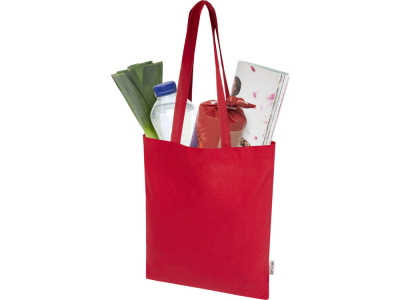 Мадрас Блэнд эко-сумка из переработанного хлопка GRS плотностью 140 г/м² объемом 7 л - Красный