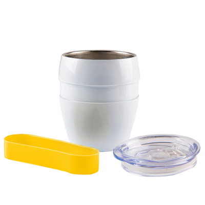 Термокружка LINE, белый/желтый, сталь, 300 мл