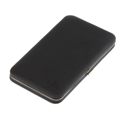 Маникюрный набор DEWAL, 7пр. Футляр: натуральная кожа, цвет черный