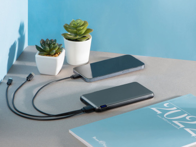 Внешний аккумулятор Forge v.2, металл, 10000mah, серый