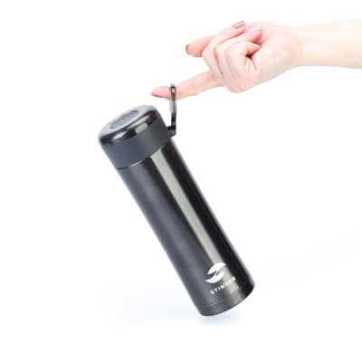 Термокружка Stinger, 0,42 л, сталь/пластик, чёрный глянцевый, 7,5 х 6,9 х 22,2 см