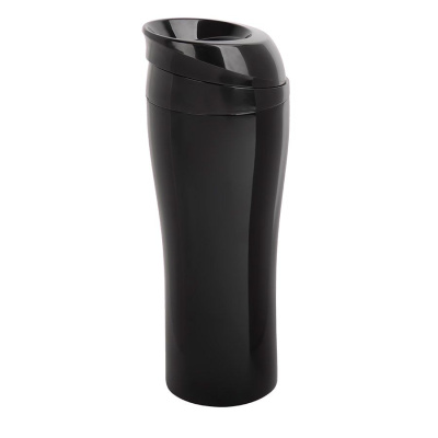 Термокружка вакуумная "Click": стальная; 400 мл; черный