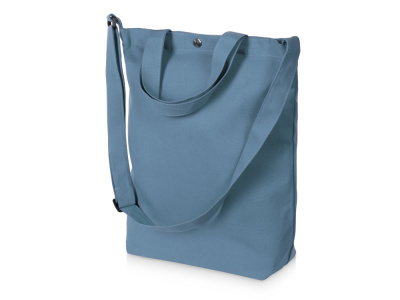 Сумка Helfer из хлопка на кнопке с регулирующейся лямкой, антрацит