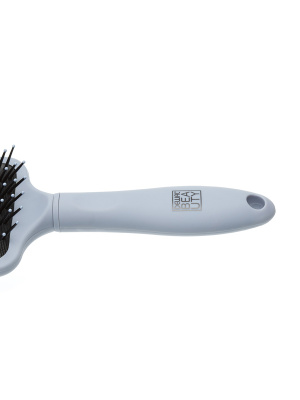 Щетка массажная Dewal Beauty серия "Прованс" с пластиковым штифтом, квадратная,лавандовая, 13 рядов