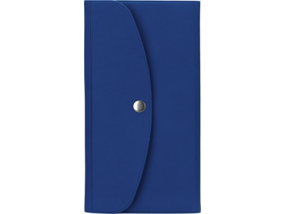 Органайзер для документов на кнопке с отделением для купюр и ручки, упаковка в индивидуальный пакет, синий/темно-синий