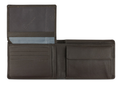 Портмоне BUGATTI ШЕДЕВР | BOMBA, с защитой данных RFID, коричневое, кожа козы/полиэстер, 12,5х2х9 см