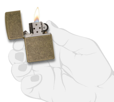 Зажигалка ZIPPO, с покрытием Anitque Brass™, латунь/сталь, матовая, 38x13x57 мм