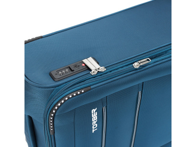 Чемодан TORBER ВИВИ, синий, полиэстер, 39 х 20 х 54 см, 36 л , размер S