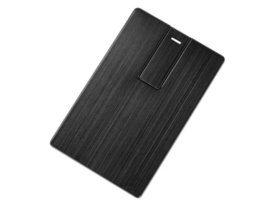 Флеш-карта USB 2.0 16 Gb в виде металлической карты Card Metal, черный , размер 16ГБ