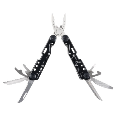 Мультитул Stinger, 105x40 мм,13 функций, сталь, чёрно-серебристый, в комплекте нейлоновый чехол