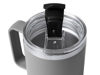 Термокружка Кенчер с двойными стенками из нержавеющей стали 304 и полипропилена, серый