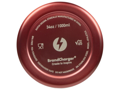 Бутылка для воды Athletica, 1000 мл, нержавеющая сталь, красный