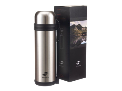 Термос Stinger, 1,8 л, широкий с ручкой, нержавеющая сталь, серебристый, 12,2 х 10,9 х 35,6 см , размер 1800 мл