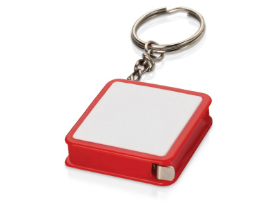 Брелок-рулетка, 1 м., белый/красный , размер 1м