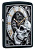 Зажигалка ZIPPO Skull Clock с покрытием Black Matte, латунь/сталь, чёрная, матовая, 38x13x57 мм