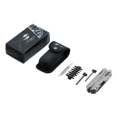 Мультитул Stinger, 113 х 22 мм, 21 функция, сталь, серебристый, в картонной коробке, в комплекте нейлоновый чехол