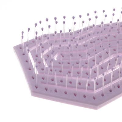 Щетка Dewal Beauty серия "Friendly", продувная, с нейлоновым штифтом, форма айсберг.