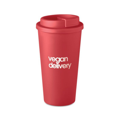 Термостакан двустенчатый красный