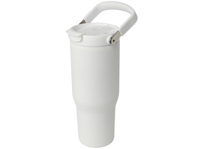 Термостакан Bronx/Бронкс объемом 900 мл из меди и переработанной нержавеющей стали, сертифицированной по стандарту RCS, с вакуумной изоляцией и крышкой с двойной функцией - Белый