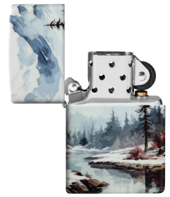 Зажигалка ZIPPO Frozen Valley с покрытием 540 Matte, латунь/сталь, разноцветная, матовая, 38x13x57 мм