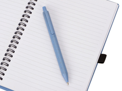 Блокнот А5 Toledo M, синий + ручка шариковая Pianta из пшеничной соломы, синий , размер A5