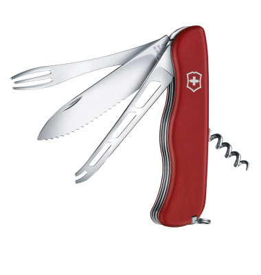 Нож перочинный VICTORINOX Cheese Master, 111 мм, 8 функций, с фиксатором лезвия, красный