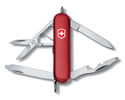 Нож-брелок VICTORINOX Midnight Manager, 58 мм, 10 функций, красный