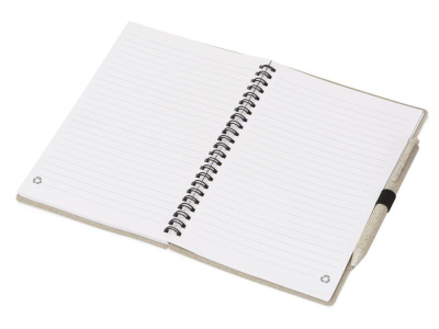 Блокнот А5 Toledo M, бежевый + ручка шариковая Pianta из пшеничной соломы, бежевый , размер A5