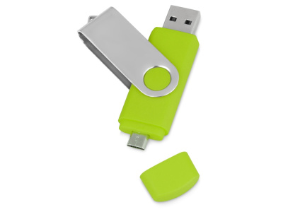 USB/micro USB-флешка 2.0 на 16 Гб Квебек OTG, зеленое яблоко , размер 16Gb