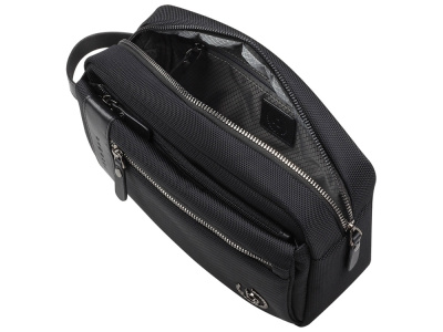 Несессер мужской BUGATTI НЕРО | NERO, чёрный, нейлон 1680D/кожа, 24х7,5х16 см