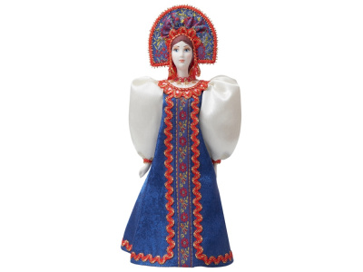 Подарочный набор: кукла фарфоровая, крем-мед, красный