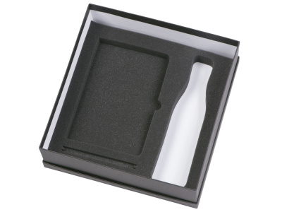 Подарочный набор c блокнотом C3, ручкой и термобутылкой, темно-синий , размер магнитная обложка