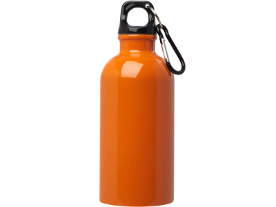 Одностенная бутылка для воды с карабином Oregon, изготовленная из нержавеющей стали, сертифицированной по стандарту RCS, объемом 400 мл - Оранжевый , размер 400 мл