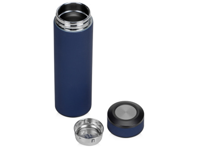 Термос Confident с покрытием soft-touch 420мл, темно-синий