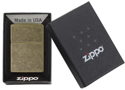 Зажигалка ZIPPO, с покрытием Anitque Brass™, латунь/сталь, матовая, 38x13x57 мм