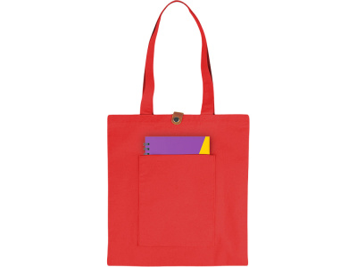 Сумка Clip из хлопка 340 г/м2 с застежкой из экокожи, красный