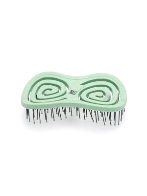 Щетка Dewal Beauty серия "Friendly", массажная, с нейлоновым штифтом, форма бабочка, зеленый