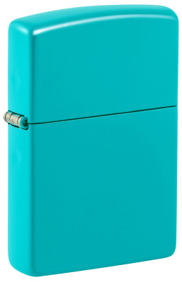 Зажигалка ZIPPO Classic с покрытием Flat Turquoise, латунь/сталь, бирюзовая, глянцевая, 38x13x57 мм