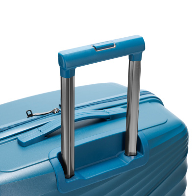 Чемодан TORBER НЕВО, синий, полипропилен, 49 х 28 х 76 см, 95 л