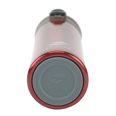 Термокружка Stinger, 0,35 л, сталь/пластик, красный глянцевый, 8,4 x 7 x 21,2 см