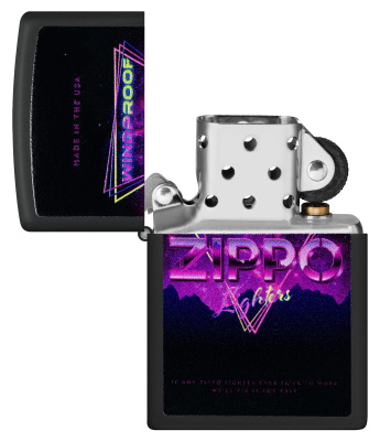 Зажигалка ZIPPO Sign Design с покрытием Black Matte, латунь/сталь, черная, 38x13x57 мм