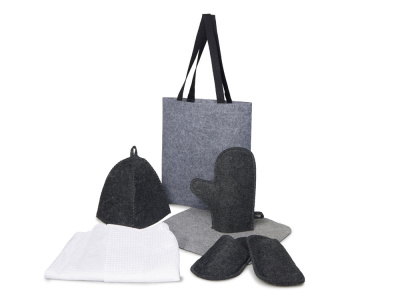 Банный набор с килтом Healing, мужской, серый