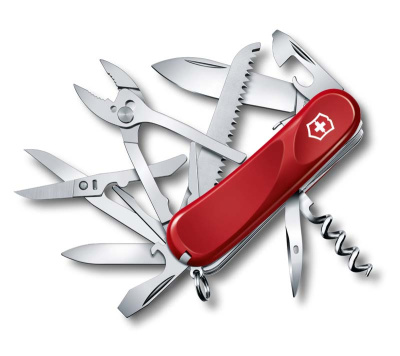 Нож перочинный VICTORINOX Evolution S52, 85 мм, 20 функций, с фиксатором лезвия, красный