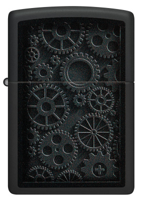 Зажигалка ZIPPO Steampunk с покрытием Black Matte, латунь/сталь, черная, матовая, 38x13x57 мм