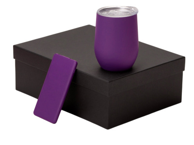 Подарочный набор с термокружкой и повербанком С1, 5000 mAh, фиолетовый , размер 5000 mAh