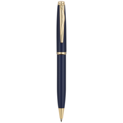 Ручка шариковая Pierre Cardin коллекция ГАММА КЛАССИКА (GAMME CLASSIC). Корпус - латунь с лакированным покрытием. Отделка и детали дизайна - сталь с позолотой. Цвет - синий. Упаковка E.